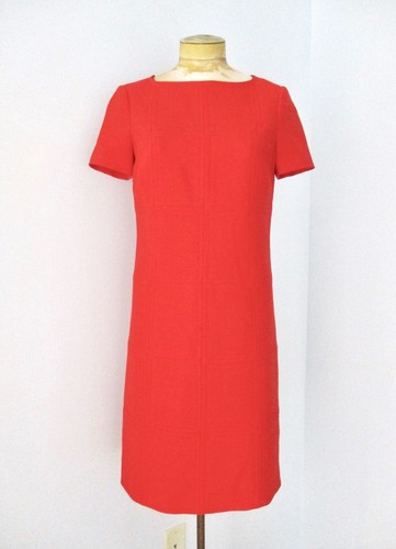 Abito Tory Burch rosso pomodoro poli lana elasticizzato tubino carriera patchwork cuciture 4