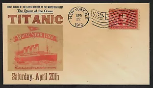 1912 Titanic Ad Ristampa con francobollo di 105 anni sulla busta da collezione *OP581 - Foto 1 di 1