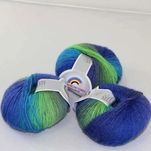C New 3Skein*50g Cashmere Wool Rainbow Wrap Shawl Knitting Hand Knitwear Yarn 11 - Picture 1 of 24