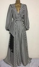 coast mono stripe wrap dress