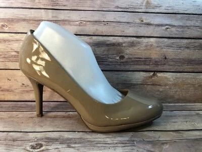 Zapatos de tacón MERONA talla 9,5 nude punta redonda charol sintético Foto 1 de 4