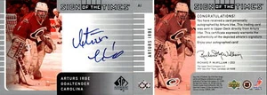 2001-02 SP Authentic Sign of the Times #AI Arturs Irbe Auto - NM-MT - Picture 1 of 1