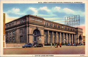 Great Northern Station Minneapolis Minnesota Linen Postcard - Picture 1 of 2