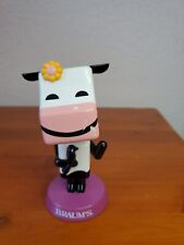 Braum's Bobble Head Dairy Cow Rare Pink Base Blk Bird Daisey Flower 4.5"x2"