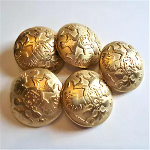 8 Metallknöpfe 2,8cm/28mm Gold Farbe Wappen Mantel-Knopf Gewölbt Adler Flügel - Bild 1 von 7