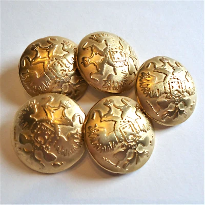 8 Metallknöpfe 2,8cm/28mm Gold Farbe Wappen Mantel-Knopf Gewölbt Adler Flügel - Bild 1 von 4
