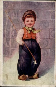 Vintage Postcard Boy in Traditional Outfit, Olney IL, 1908 - Picture 1 of 2