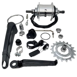 3 Gang Sturmey Archer S-RF3 3 Gang Alu Nabe Komplettset 36 Loch silber - Bild 1 von 3