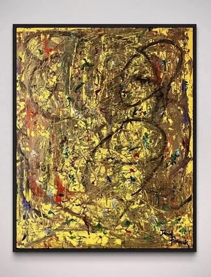 Daniel Pultorak Gelbkörperschwäche Kunst signiert gerahmt Öl Abstrakt Malerei - Bild 1 von 4