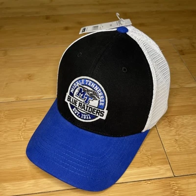 Captivating Middle Tennessee State Blue Raiders ColorBlock Mesh Snapback Hat VG - Image 1 of 4