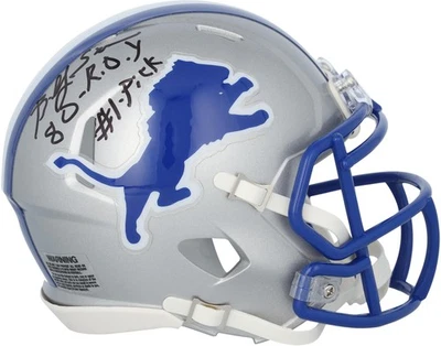 Minicasco Autografiado Billy Sims Leones Fanáticos Auténtico Certificado de Autenticidad Artículo #14334211 Foto 1 de 3