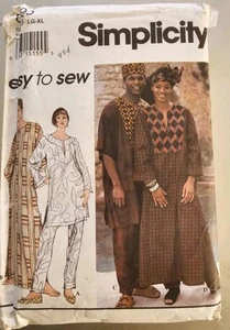 SIMPLICITY 8895 SEW PATTERN AFRICAN ETHNIC CAFTAN HEADWRAP HAT EASY LG-XL  - Picture 1 of 4