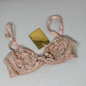 Agent Provocateur Saadia SOIREE Green Pink Bra Lace Bra 36B NWT