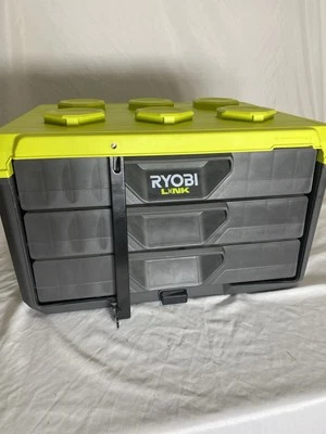Ryobi LINK 3-Drawer Tool Box Stackable Impact Resistant Storage Organizer - NEW - Image 1 of 4