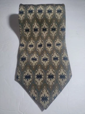 Corbata Giorgio Armani Corbata Vintage Para Hombre Marrón Seda Geométrica Hecha en Italia Foto 1 de 4
