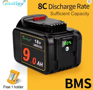 Waitley Akku 18V/20V Max 9,0Ah – kompatibel mit DeWalt Werkzeugen – Li-Ion - Bild 1 von 2