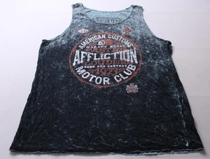 Affliction American Customs Mens Reversible Freedom Tank AC2 Black Teal Size XL - Picture 1 of 6