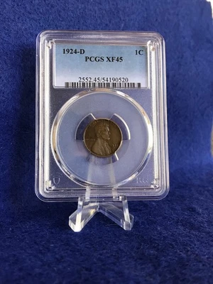 1924-D Lincoln Cent 1c Wheat Penny *PCGS XF45 Choice Extremely Fine* - Image 1 of 4