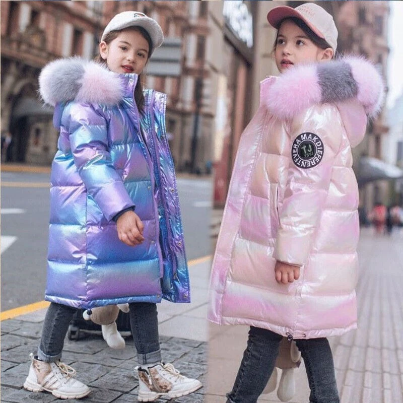 Kinder Mädchen Winterjacke Kapuze Reißverschluss Warm Steppjacke Mantel Tops - Bild 1 von 4