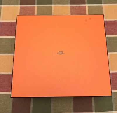 Hermes Paris VACÍA Caja de Regalo Grande Naranja Almacenamiento Decoración Expositor 15" x 13.5" x 6" Foto 1 de 4