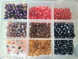 Glas Facett Perlen Mischung Mix Konvolut Hobbyauflösung Glasperlen - Bild 1 von 4