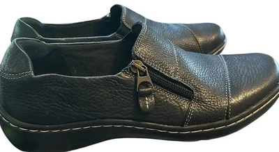 Mocasines Clarks Cora Harbor talla 10 de cuero negro con cremallera nuevos sin caja Foto 1 de 4
