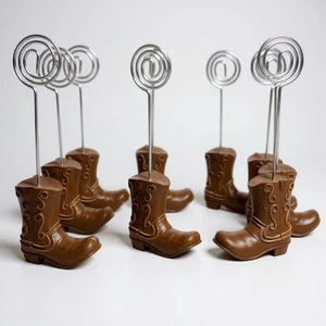 12 Cowboy Boot Photo Business Card Holders Wedding Name Placement Western Theme - Picture 1 of 7