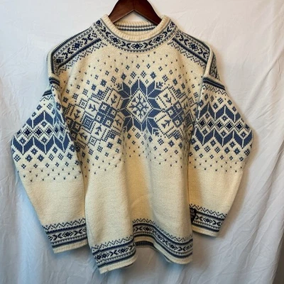 Dale of Norway Sweater Men size XS Pure Wool Nordic Ski Fair Isle Blue - Image 1 of 4