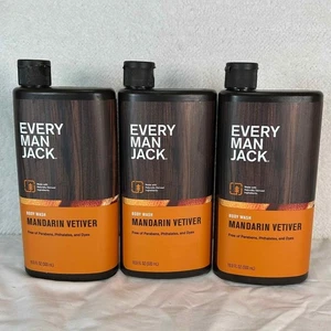 3 Pack Every Man Jack Mandarin Vetiver Body Wash 16.9 fl oz (500 ml) - Picture 1 of 4