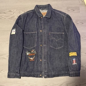 Vintage Levi's Jacket Mens XL Blue 70511 04 Type 2 Motorcycle Club Biker Patch - Picture 1 of 9