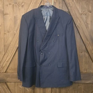 Vinci Giacca Tuta Uomo 50L Grigio Gessato Blazer Doppiopetto Classica - Foto 1 di 8