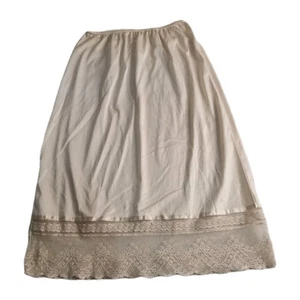 FORMFIT Vintage Half Slip Petticoat Skirt With Lace Trim Nude Nylon Size 12 EUC - Picture 1 of 6