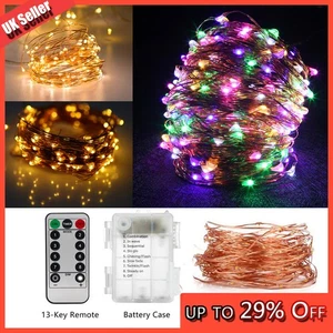 Battery Operated LED Fairy Lights, 5/10/20M Xmas String Lights Party with Remote - Picture 1 of 19