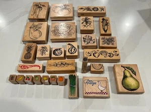 Lotto timbri gomma tema frutta verdura botanica PSX, gomma timbrata più 28 - Foto 1 di 15