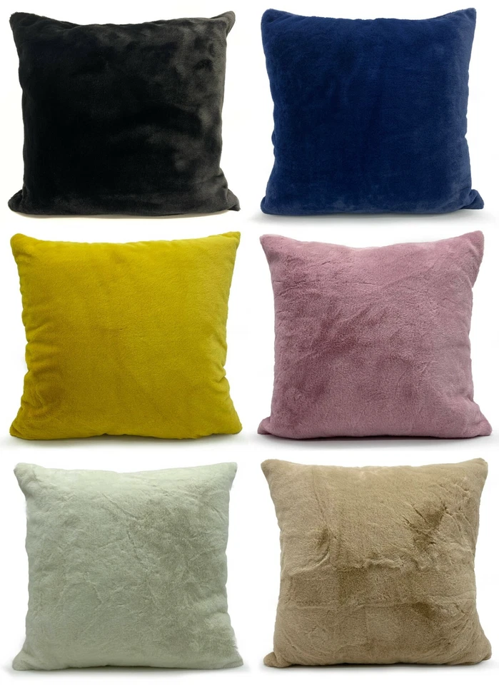 Soft Faux Fur Cushion or Cover Double Sided 17x17, 21x21 Sofa Decor Plush - Image 1 of 1