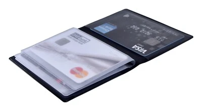 EC Kartenhülle NEU Mappe Schwarz 6 Karten Ausweisetui Kreditkarten Schutzhülle