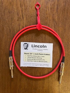 Lincoln Route 24 hochwertige 1/4" Patchkabel (unsymmetrisch) - 1 Fuß (TS) rot - Bild 1 von 2