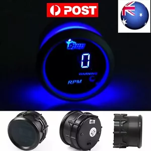 AU Blue Digital 2" 52mm LED Elec 0-9999 RPM Tachometer Tacho Gauge Auto Boat - Picture 1 of 5