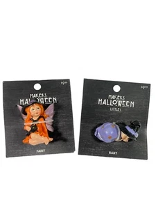 Maker's Halloween Littles Pin Broach Fairy Witch Baby Witch 2" - Picture 1 of 11