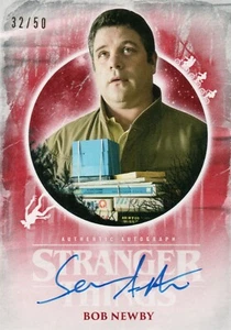 Tarjeta de autógrafo Stranger Things al revés, Sean Astin ""Bob Newby"" A-SA #32/50 - Imagen 1 de 2