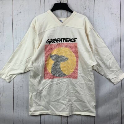 Camisa De Colección Greenpeace Cola de Ballena Grande Venus Manga 3/4 Nueva Hombres Puntada Única Foto 1 de 4