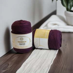 1 Gomitolo di Fettuccia ISABELLA circa 350gr-55mt colore melanzana uncinetto - Picture 1 of 1