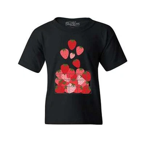 Strawberry Basket Cottagecore Youth's T-Shirt Cottage Shirts - Picture 1 of 4
