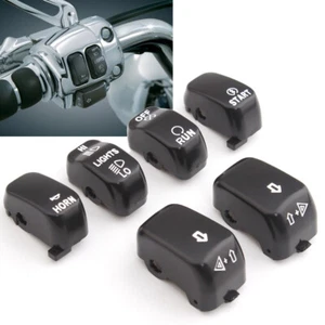 6pcs Black Hand Control Switch Button Cap Cover For Harley Sportster XL 883 1200 - Picture 1 of 24