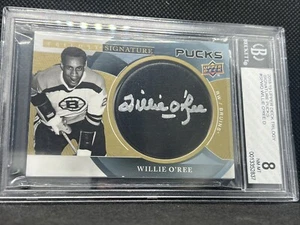 2018-19 Trilogy Signature Pucks Upper Deck Willie O'Ree Shots 10 AUTO BGS 8 - Picture 1 of 7