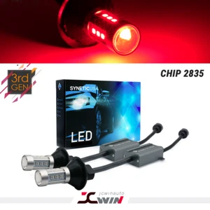 2X 7443 Todo en Uno Rojo Parada de Freno/Estacionamiento Lámpara LED Bombillas Sin Errores - Imagen 1 de 8