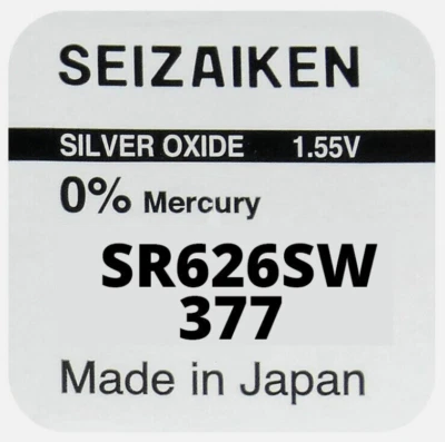 Pila de botón de batería 315, 364, 371/370, 377, 395/399 1,55V SEIZAIKEN, Renata