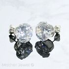 Large 10mm REAL SOLID 925 STERLING SILVER Simulated Diamond Studs Earrings