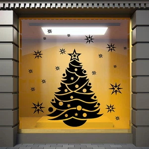 KRISTALLBAUM WANDAUFKLEBER Weihnachten SCHAUFENSTER DEKORATION AUFKLEBER S27 - Bild 1 von 14