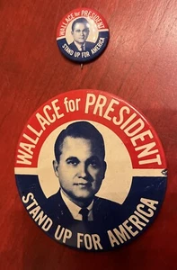 Vintage 1968 Wallace For President Stand Up For America Pinback Buttons - Bild 1 von 5